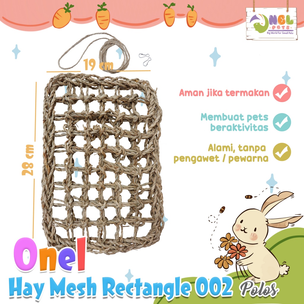 MAINAN KELINCI ONEL HAY MESH RECTANGLE 002 POLOS/rabbit toys/rabbit chew toys