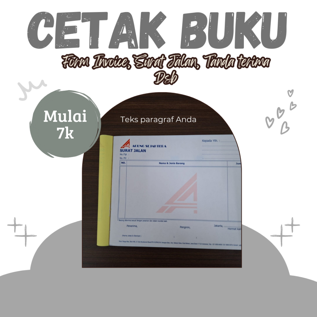 

PROMO TERLENGKAP Nota Faktur Surat Jalan Kwitansi toko custom 1 2 3 Rangkap / PLY 1/2 folio 2 warna