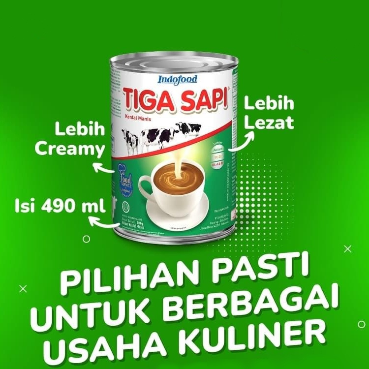 

TIGA SAPI Krimer Kental Manis Putih 490 g - Rafka Aulia Collection