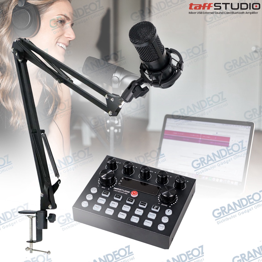 VERSI BARU SET PODCAST Mikrofon Condenser  Soundcard V8S Terbaru Microphone BM8 Mixer V8 Plus Paket 