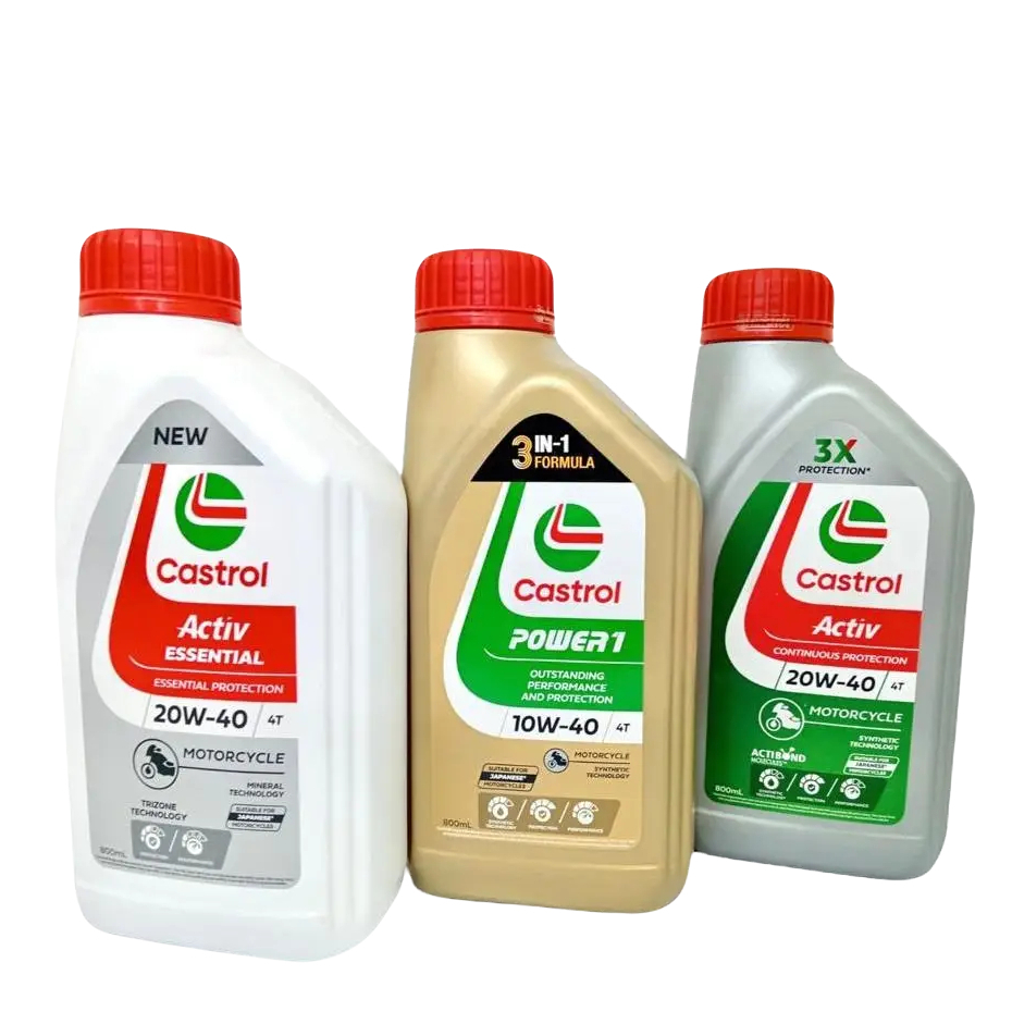 Castrol Oli Motor Non Matic Oil 4T Varian isi 800ML (Dijamin Asli), Castrol Active Essential 4T 20W/
