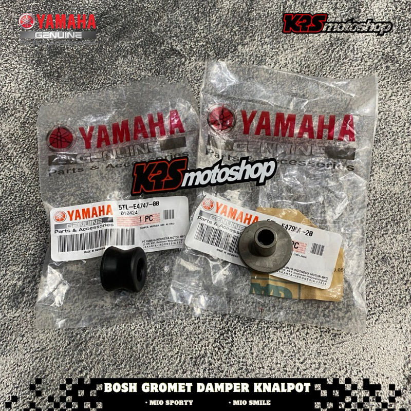 BOSH DAN GROMET KARET DAMPER KNALPOT MIO SPORTY SMILE ORIGINAL YAMAHA YGP 5TL-E4747-00 5TL-E479M-20