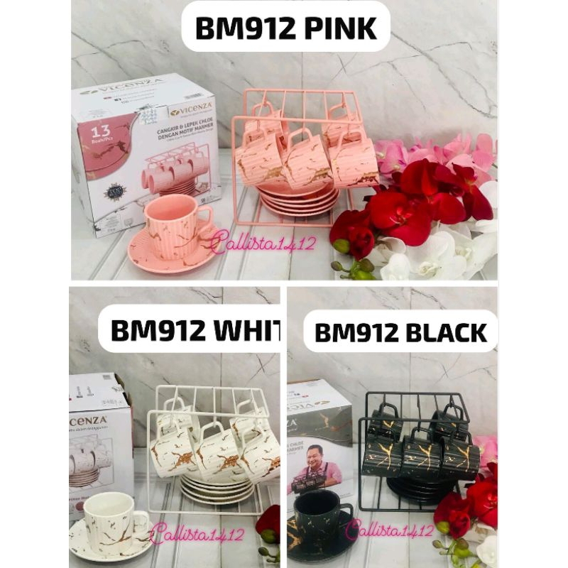 Cangkir Tatakan Keramik Marble Vicenza BM-912