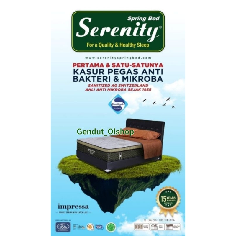 (Khusus Wilayah Palembang) Matras Springbed SERENITY Impressa Pocket Latex,Serenity Impressa Pocket 
