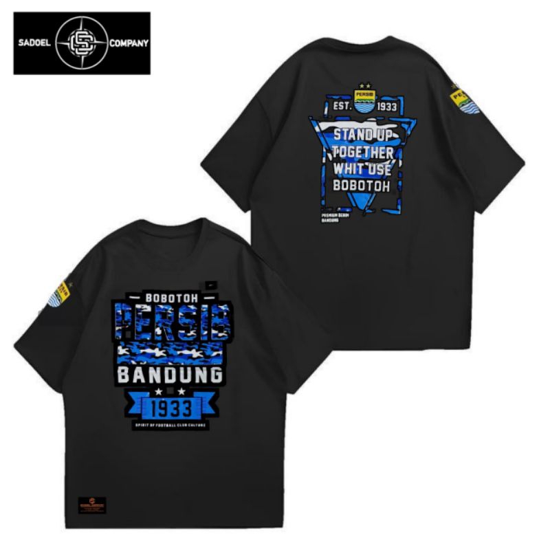 kaos persib distro loreng biru dan hitam