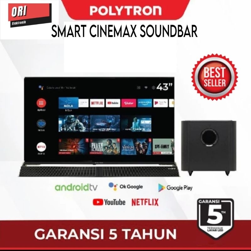 POLYTRON SMART CINEMAX SOUNDBAR LED TV 43" PLD-43BG9058