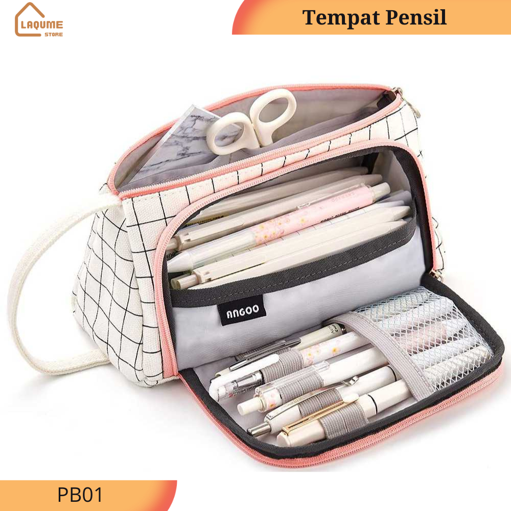 

Toddi Tempat Pensil Large Capacity Pouch Stationery Motif Kotak