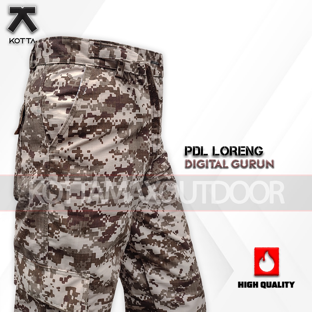 CELANA PDL LORENG DIGITAL GURUN  CELANA PDL LORENG TNI CELANA PDL LORENG ARMY GURUN DESSERT