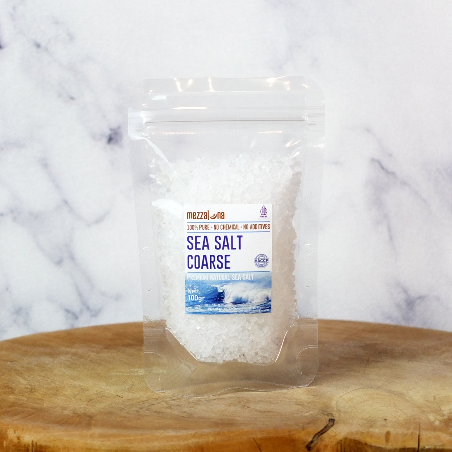 

Mezzaluna Sea Salt Coarse 100gr Garam Laut Natural Kasar Garam Krosok