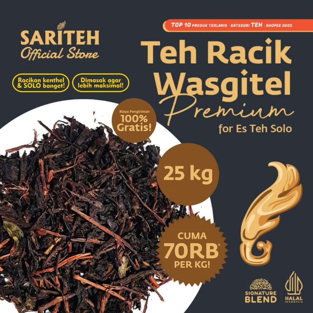 

Sariteh Indonesia Teh Racik Wasgitel Premium - Teh Melati Khas Jawa/Javanese Jasmine Tea - 25 kg