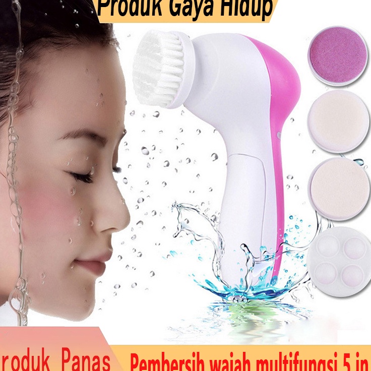 5 in 1 Alat Pembersih Wajah Listrik Kuas Pijat Pijat Wajah Alat Multi Fungsi Getaran Listrik Pembers