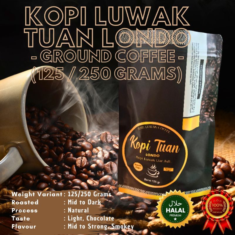 

Kopi Luwak Asli Robusta Premium Ground Coffee (Kopi Bubuk)