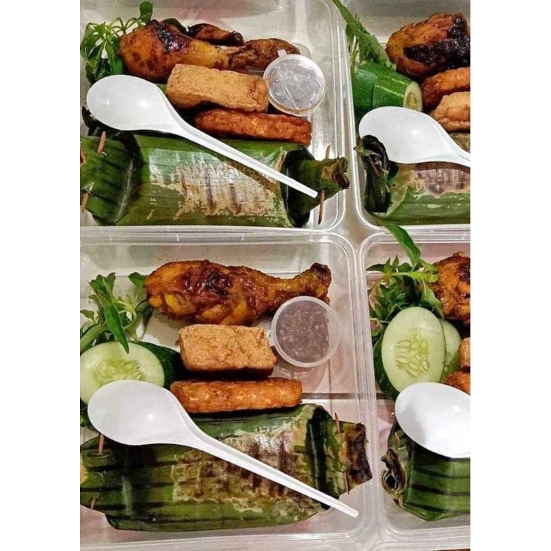 

Nasi bakar komplit kemasan thinwall kotak 750ml