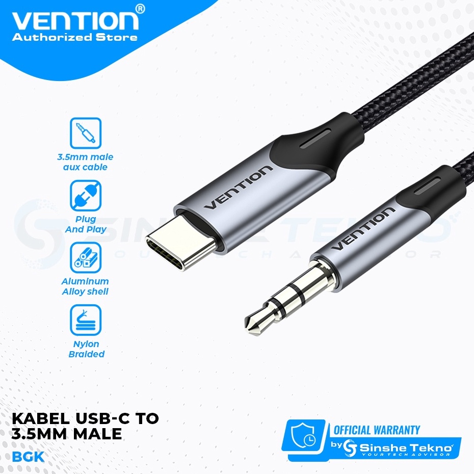 Vention Kabel Usb Type C to Aux 35mm Male