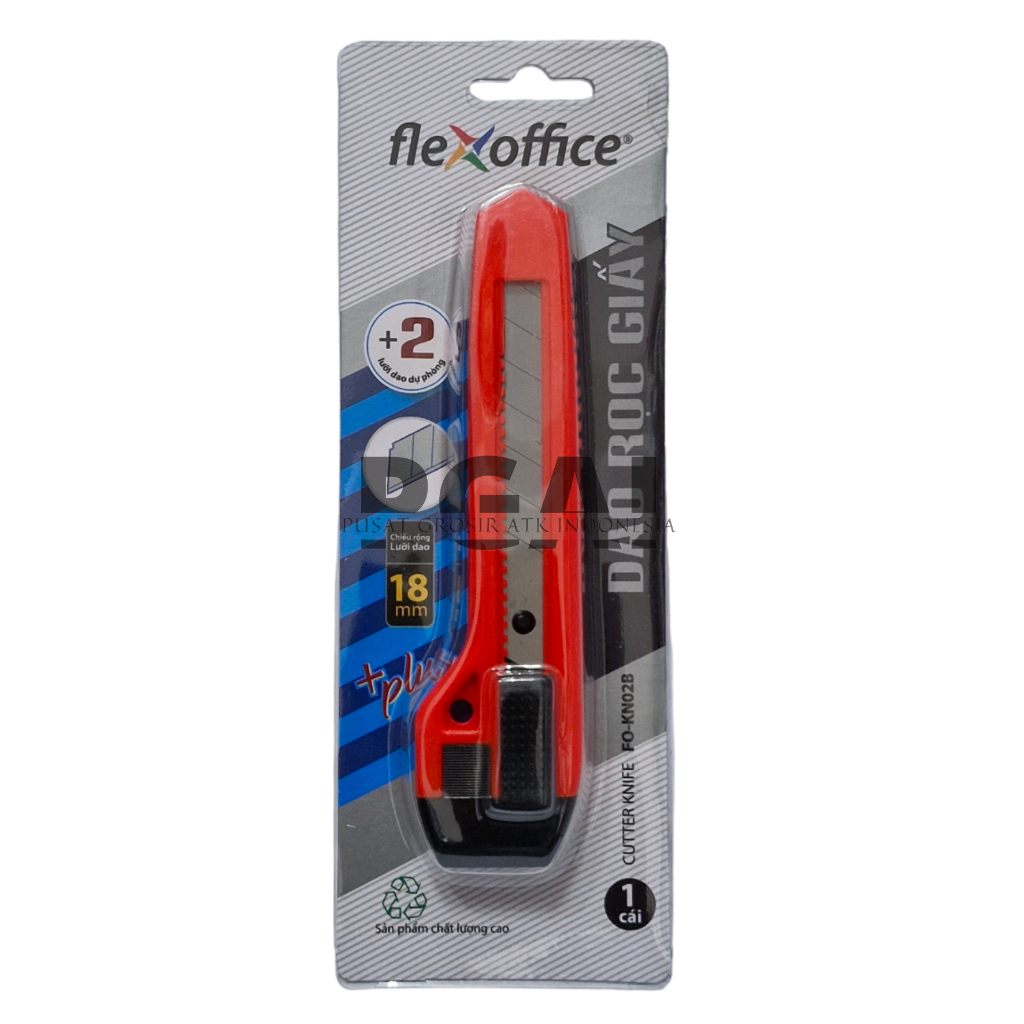 

PISAU CUTTER FLEXOFICE 18 MM FO-KN02B 1 PCS WARNA MERAH