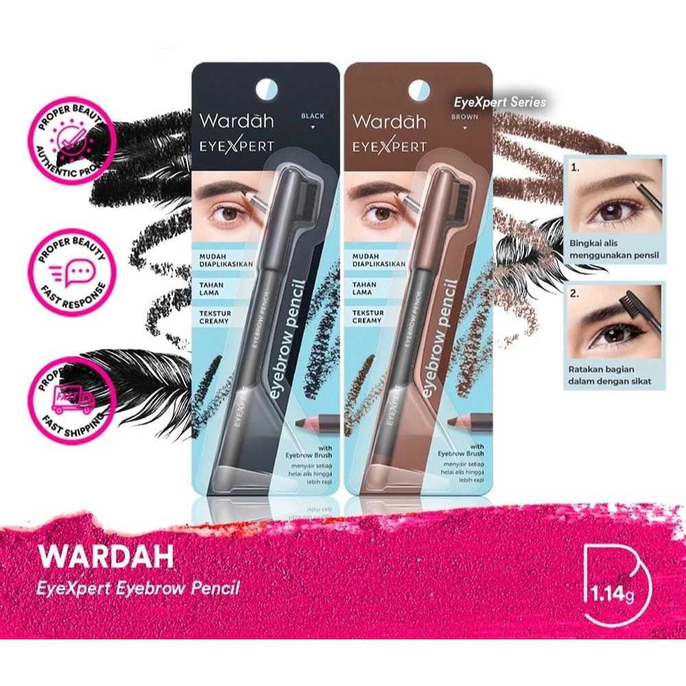 WARDAH Eyebrow pencil~Pensil alis wardah(Kemasan Baru)Original 100% Asli