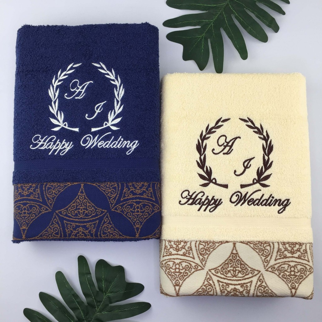 Handuk Couple Terry Palmer Signature + Bordir / Handuk Seserahan Pernikahan