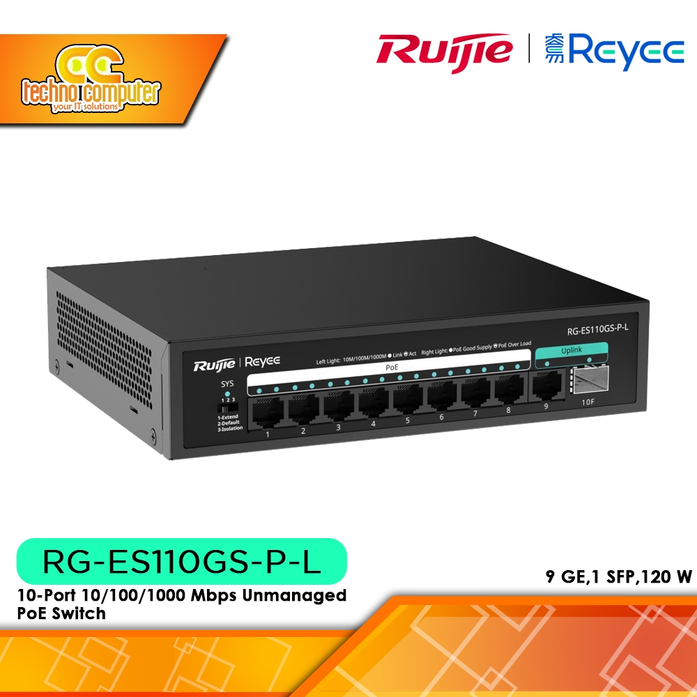 SWITCH POE RUIJIE/REYEE RG ES110GS-P-L 10-Port Gigabit Unmanaged PoE Switch