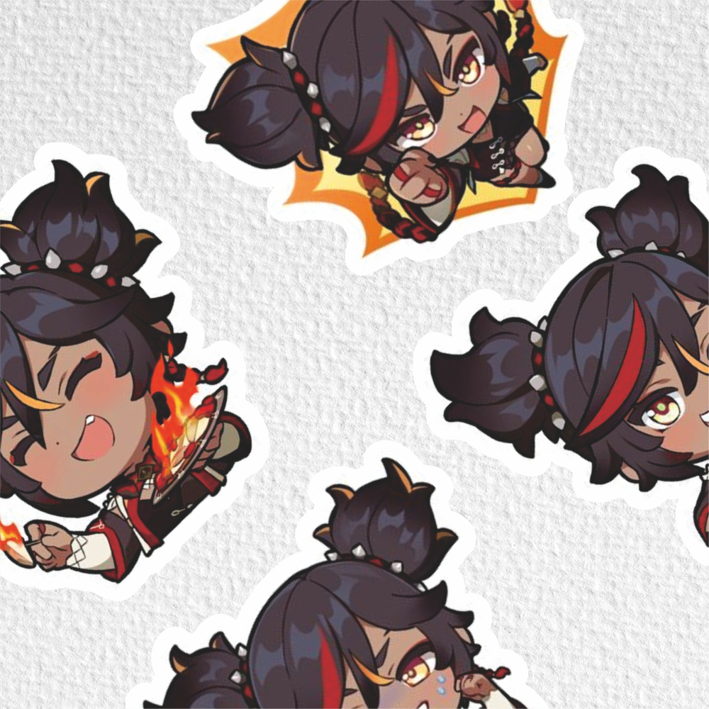 

[ VINYL & CHROMO 7 CM] cetak stiker Game/STIKER MURAH TEMA Ghensin impact [ XINYAN ]stiker genshin impact lucu