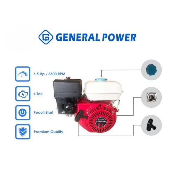 Mesin Penggerak/Engine (Bensin) Merk General Power CX 200 (Putaran Lambat)