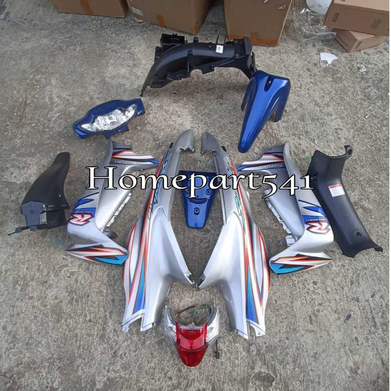 FULL SET BODY KASAR BODY HALUS SMASH LAMA SMASH OLD 110 SET LAMPU & STOPLAMP BIRU SILVER