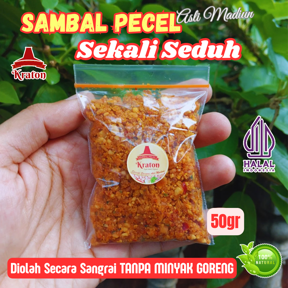 

Sambel Pecel Madiun Asli 50gr - Bumbu Sambal Pecel Sekali Seduh Asli Jawa Timur