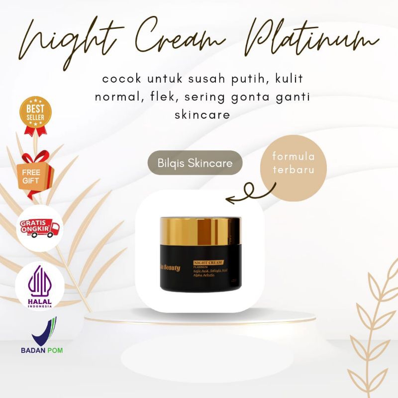CAN BEAUTY NIGHT CREAM PLATINUM/ NIGHT WHITENING/ KRIM MALAMA CAN BEAUTY