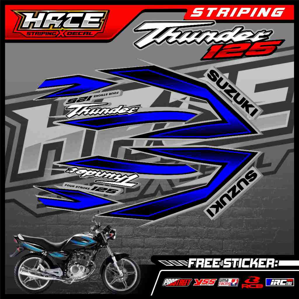 519 STRIPING STICKER SUZUKI THUNDER 125 - STRIPING STICKER SUZUKI THUNDER 125 SIMPLE GRAFIK