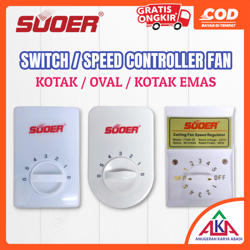SUOER / SONGLIN Saklar Pengatur Kecepatan Kipas Angin Fan Switch / Dimmer / Speed Controller 5 Speed