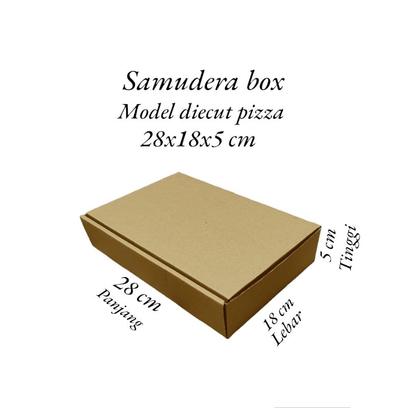 

kardus karton uk 28x18x5 cm model diecut pizza untuk packing souvenir dll
