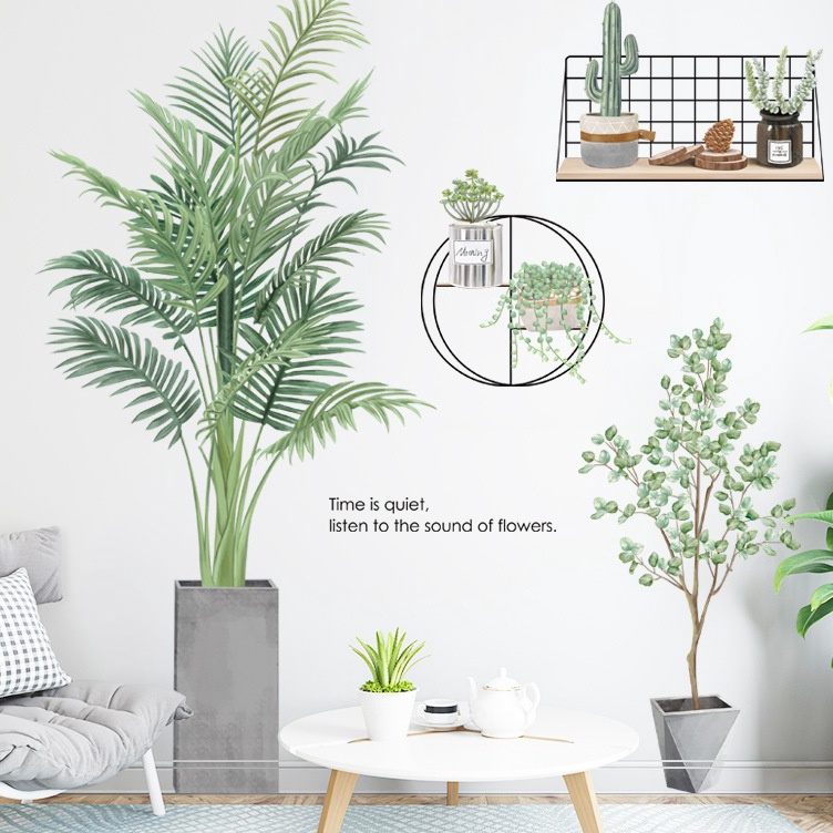 Diskon promo  Reliza Wall Sticker Pohon Hijau Green Tree Garden Pot Cactus Wallsticker Stiker Dindin