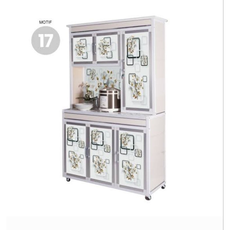 Rak piring keramik Sajiku/Rak piring keramik murah/Rak piring keramik 3 pintu/Rak piring keramik mak