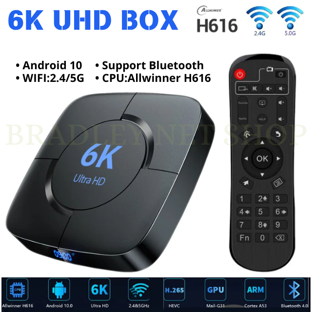 STB Android TV Box 6K UHD Android 10 Full Apps