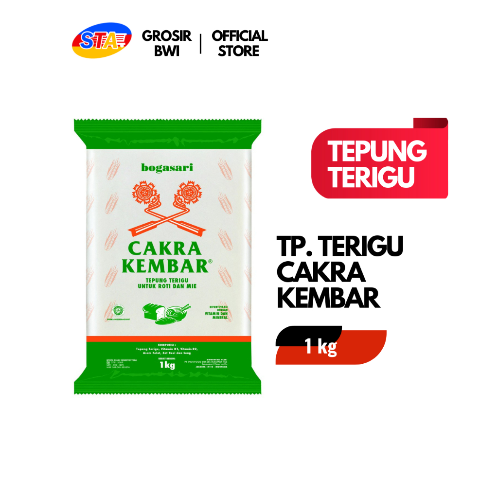 

[JATIM] TEPUNG TERIGU CAKRA KEMBAR 1KG | TEPUNG TERIGU