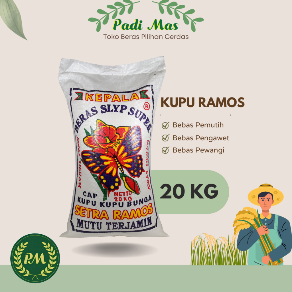 

Beras Slyp Super Setra Ramos Cap Kupu-kupu Bunga | Ramos Super Kupu Bunga 20 kg | Cargo