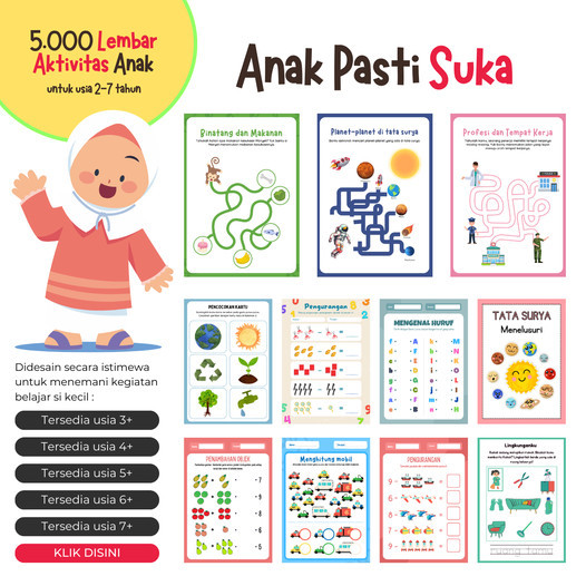 PAKET WORKSHEET EDUKASI  ANAK (PRINTABLE)