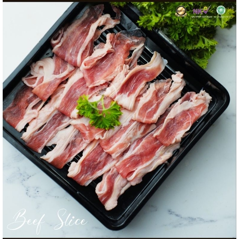 

wahyu beef organic beef slice with fat 250 gr/daging organik wahyu beef with fat 250 gr
