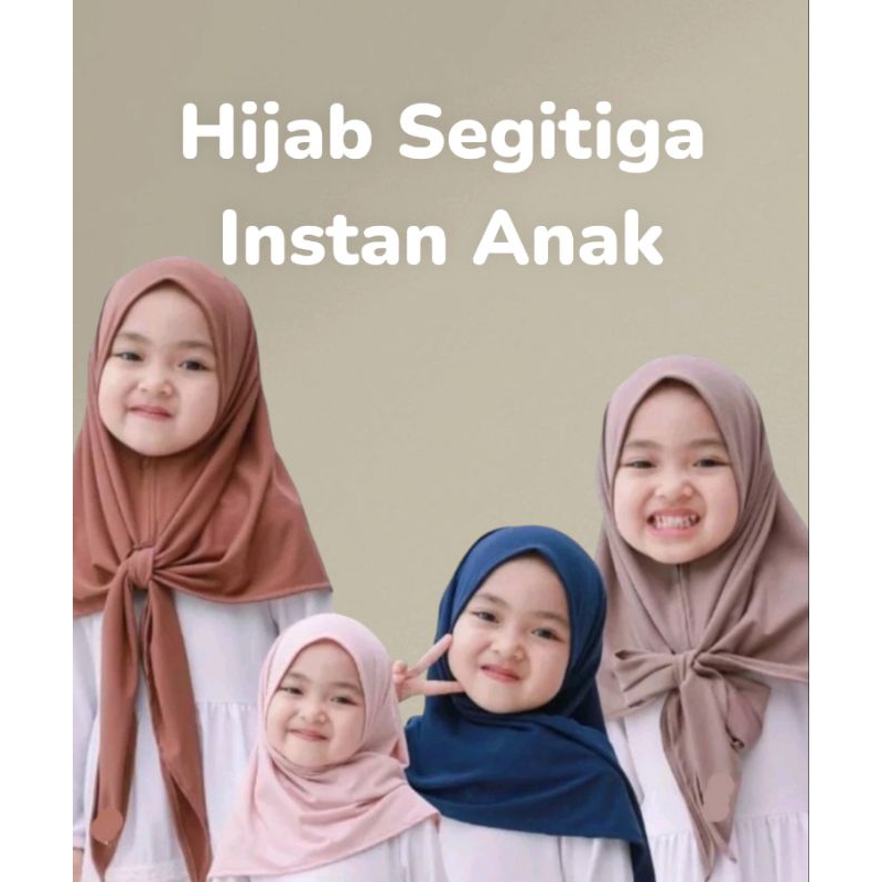 HIJAB SEGITIGA INSTAN ANAK / JILBAB ANAK PEREMPUAN  INSTAN JERSEY