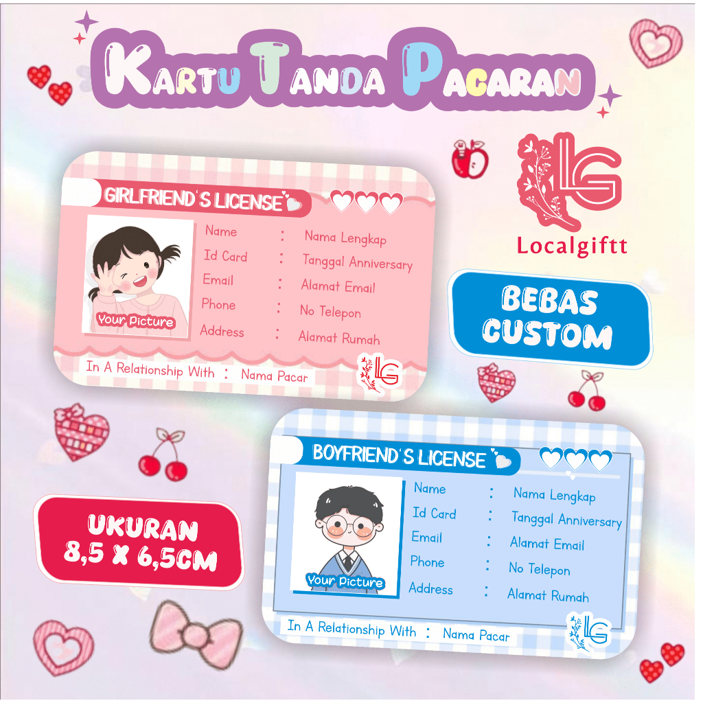 Kartu Custom | Kartu Tanda Pacaran | Kartu Couple | Card Custom | Kartu Pasangan | Card Couple | Kar