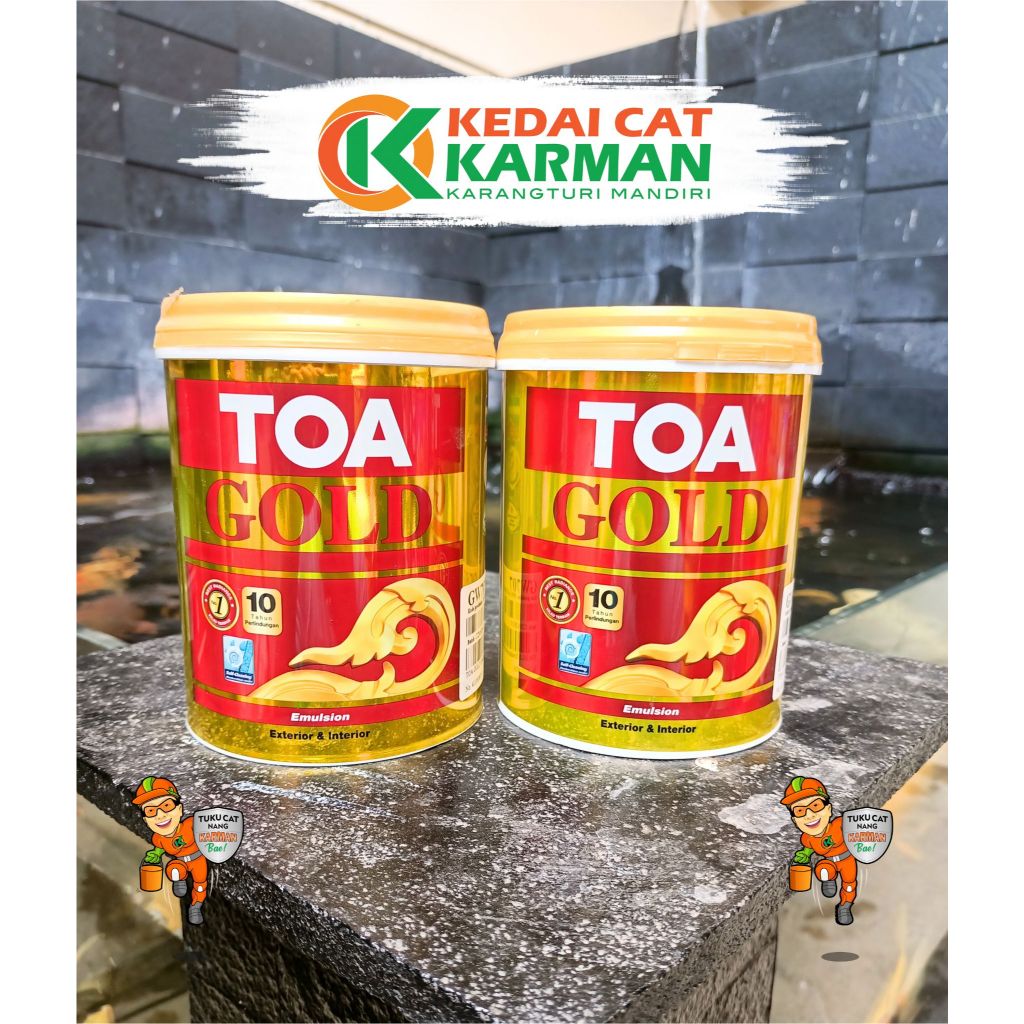 TOA GOLD WATER BASED - CAT TOA GOLD - CAT KUBAH EMAS WARNA EMAS CAT BESI KAYU PLESTER BATA BETON GYP