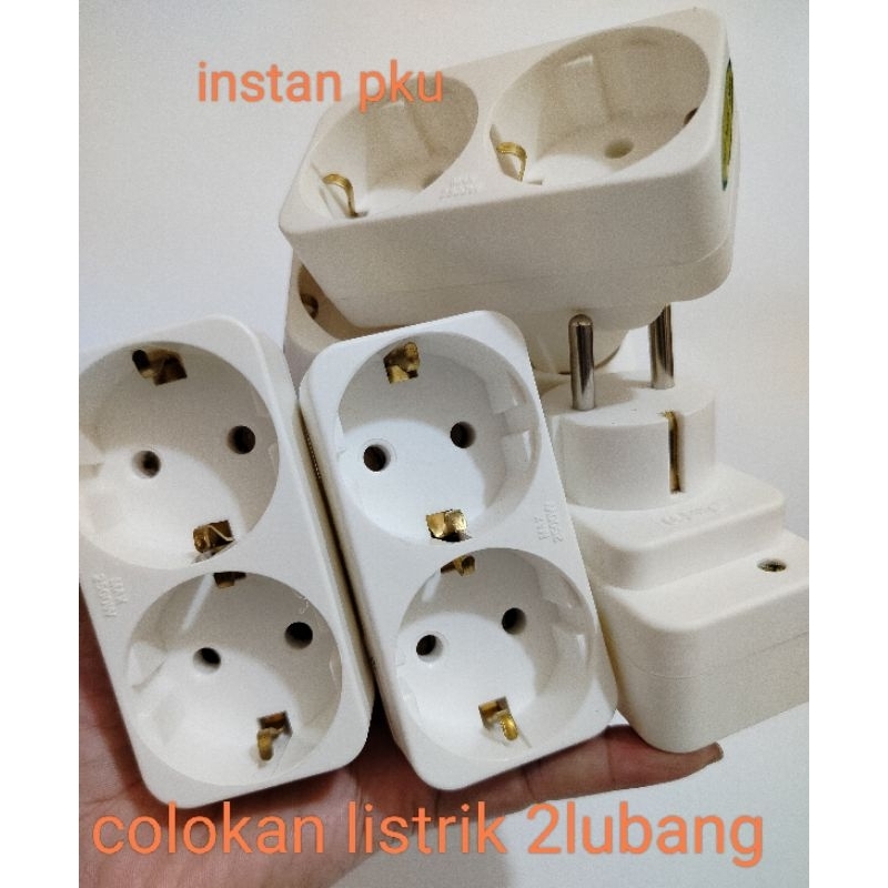 (instan pku) colokan listrik 2lubang/steker listrik 2 lubang