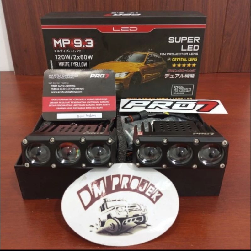 SQL 3 MATA PRO7 MP 9.3 MINI PROJIE 3 LENS 120 WAT SINAR KUNING PUTIH