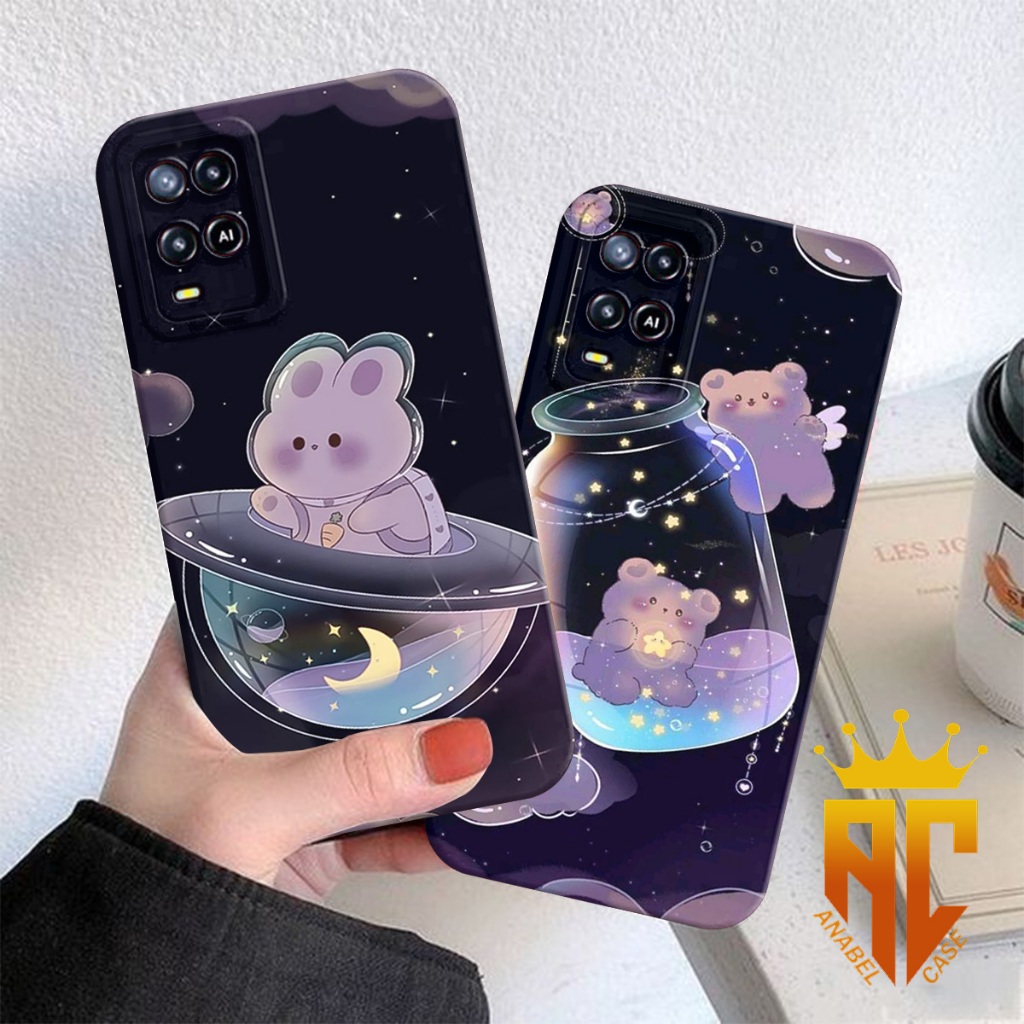 CASE OPPO A54/ OPPO A55 Motif Purple Aesthetic Bear - Case Oppo - Case purple Bear - case kekinian -