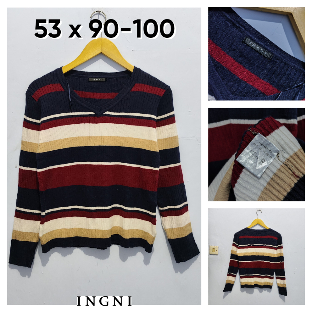 Sweater Knit Lidi INGNI Multicolour Size M Wanita Atasan Cewek Outer BC191