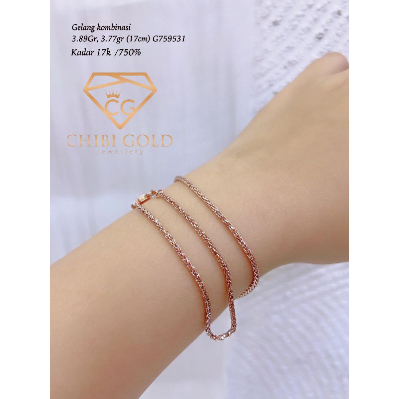 CHIBIGOLD - Gelang tangan emas 750 kadar 17k G759531 - CHIBIGOLD