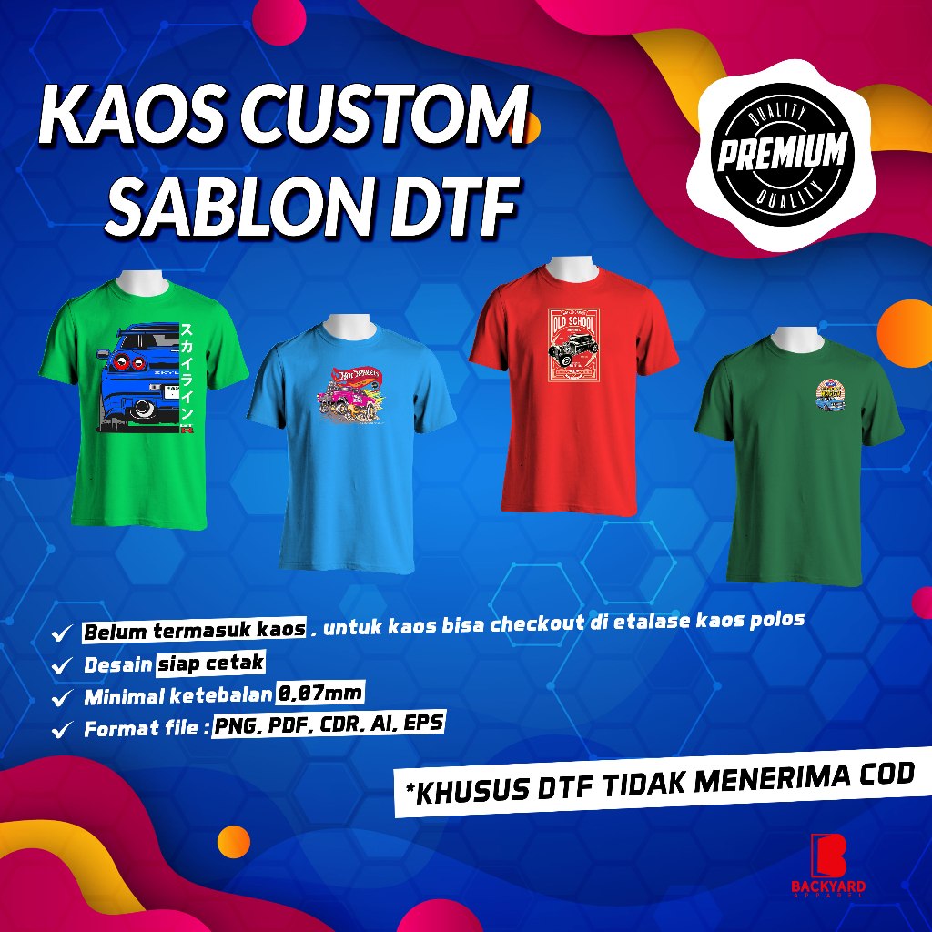 Custom sablon satuan / Custom sablon dtf satuan / custom kaos