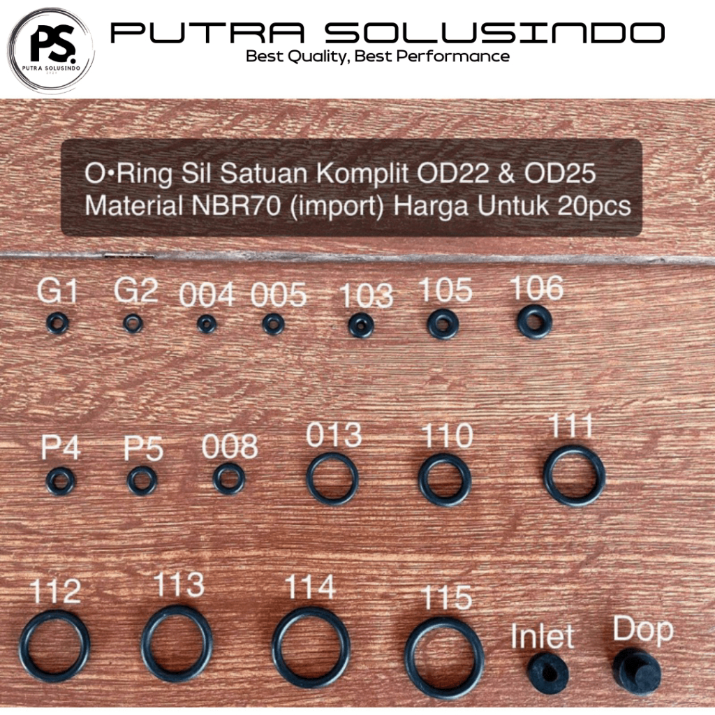 Oring Seal Sil isi 20pcs 100pcs Lengkap od22 dan od25 Bahan NBR70