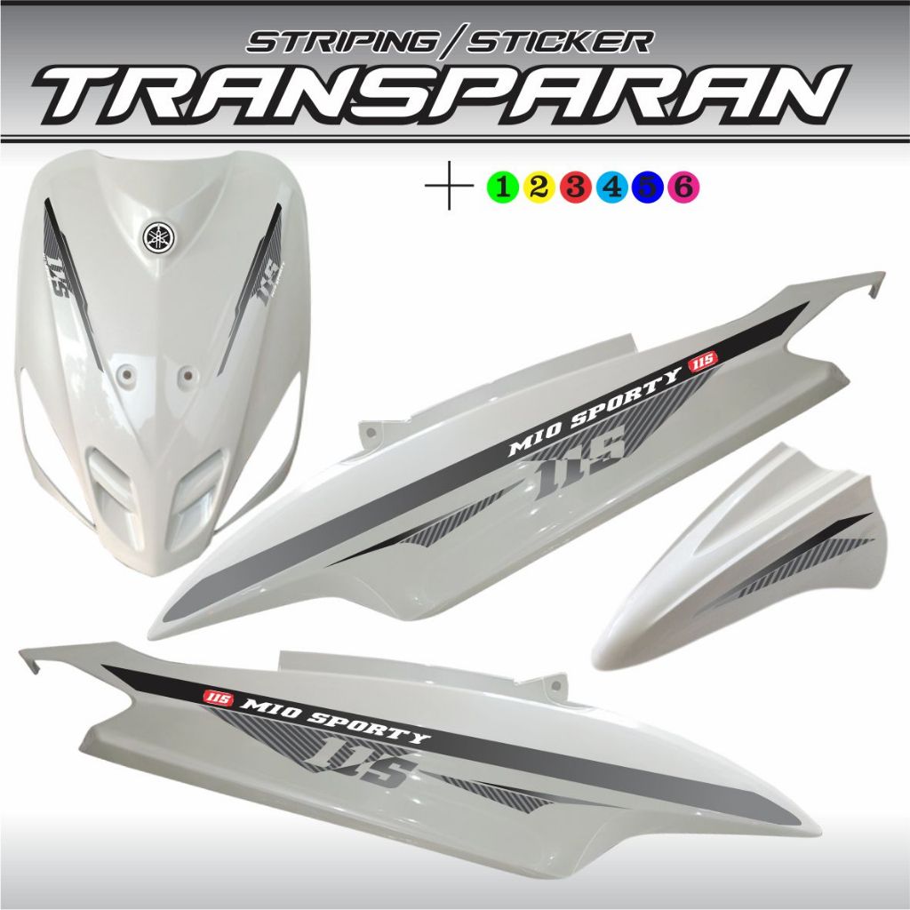 STRIPING TRANS[PARAN STICKER MOTOR MIO SPORTY GARIS SIMPLE COD