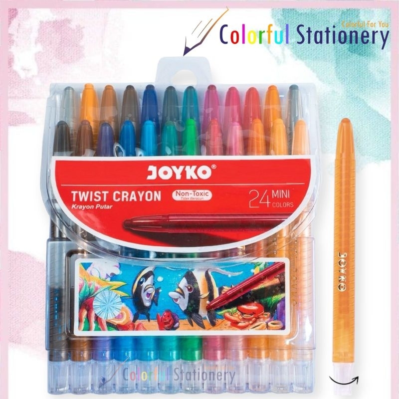 

Crayon Putar / Kerayon Putar Joyko 24 Warna Pendek TWCR-24 MINI