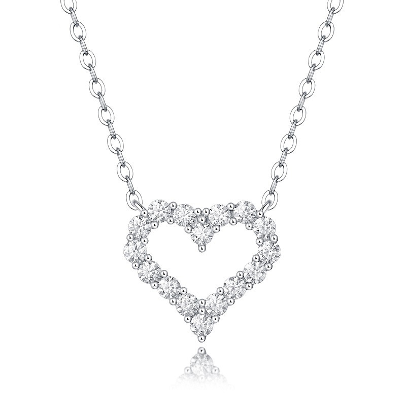 moissanite diamond pendant full moissanite Heart pendant GRA certificate